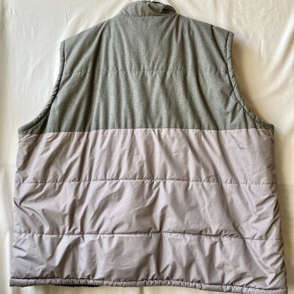 Winston Mens 2 Tone Grey Puffer Vest Jacket Size 6XL Full Zip Sherpa Lined Poly - Picture 2 of 14